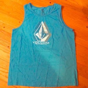Light blue Volcom tank top with design on front